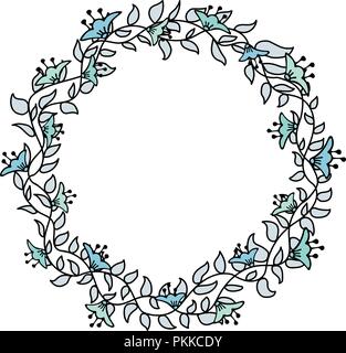 Blume handgezeichnete sanfte Rahmen auf einem weißen Hintergrund. Datum speichern. Stock Vektor