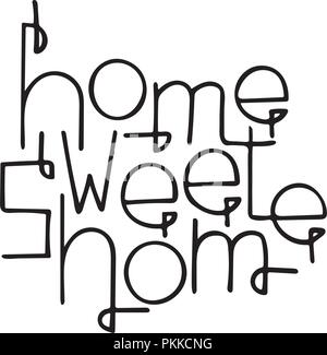 Monochrome handgezeichneten Schriftzug Zitat mit einem Satz Home sweet home. Stock Vektor