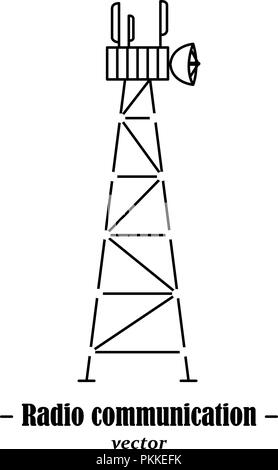 Vektor Schriftzug für Funkkommunikation. Abbildung schwarz auf weißem Hintergrund. Stock Vektor
