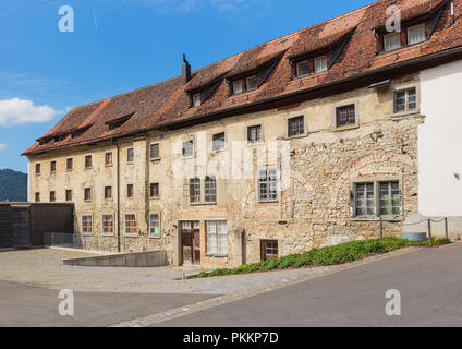 Einsiedeln, Schweiz - 7 September, 2015: eines der Gebäude von Kloster Einsiedeln. Das Kloster Einsiedeln ist ein Kloster der Benediktiner in der Stadt Eins Stockfoto