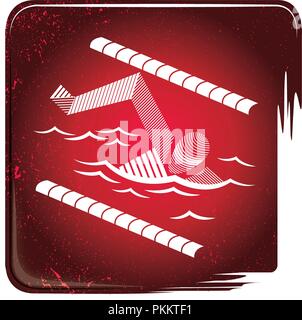 Schwimmen stripy Symbol Stock Vektor