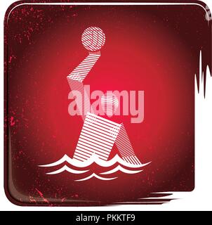 Wasserball stripy Symbol Stock Vektor