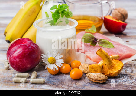 Lebensmittel mit Melatonin Stockfoto