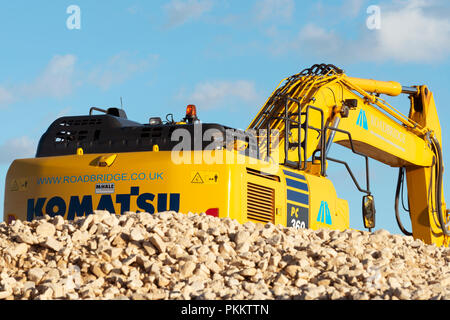 Baustelle, Bawdsey, Suffolk, Großbritannien. Stockfoto