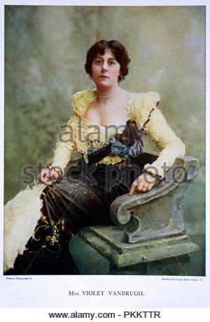 Violet Vanbrugh Porträt, 1867 - 1942, geboren Violett Augusta Maria Barnes, war eine englische Schauspielerin, die einer Karriere, die mehr als 50 Jahre hatte. Farbe Abbildung: 1899. Stockfoto