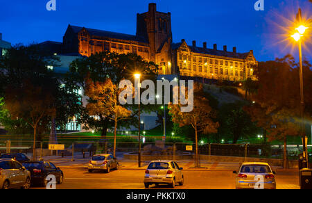 Bangor University, die Schule auf dem Hügel, gebaut 1907, die erste Universität im Norden von Wales. Bild im September 2018 übernommen. Stockfoto