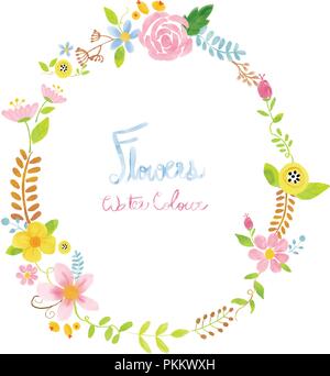 Aquarell Kranz florale Elemente Stock Vektor