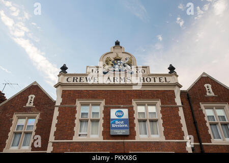 Die Crewe Arms Hotel in Crewe, Cheshire, UK. Stockfoto