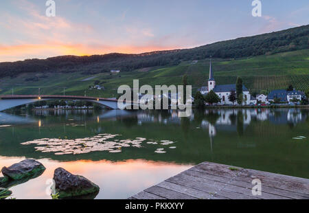 Piesport an der Mosel Deutschland. Stockfoto