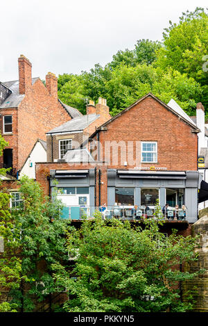 Durham Silber St unter Framwellgate Brücke, Durham GROSSBRITANNIEN Stockfoto