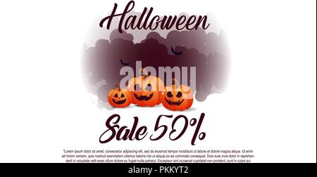 Halloween Verkauf Angebot design Vorlage. Stock Vektor