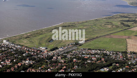 Luftaufnahme von West Lancashire Golf Club am Crosby in der Nähe von Liverpool Stockfoto