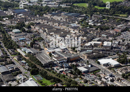 Luftaufnahme von Nelson Zentrum, Lancashire Stockfoto