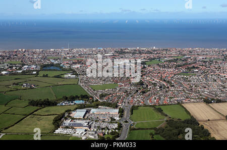 Luftaufnahme von Rhyl in Nord Wales Stockfoto