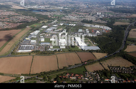 Luftaufnahme des Teesside Industrial Estate in Thornaby, Stockton auf Tees Stockfoto