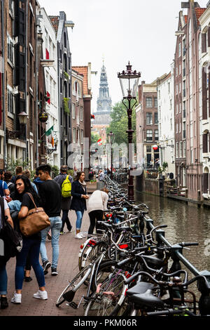 Bike Nutzung in Amsterdam hat um mehr als 40% in den letzten 20 Jahren gewachsen. Stockfoto