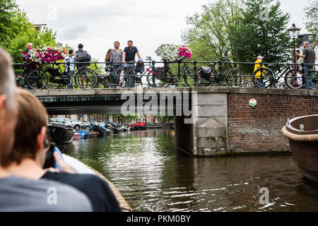 Bike Nutzung in Amsterdam hat um mehr als 40% in den letzten 20 Jahren gewachsen. Stockfoto