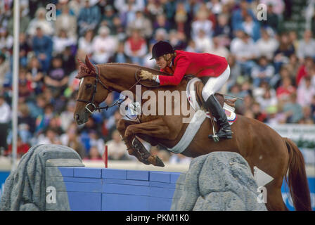 Die Nationalen, Spruce Meadows, Juni 2004, Anne Kursinski (USA) Reiten Eros Stockfoto