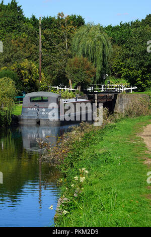 Verriegelung der Stort Navigation in der Nähe von Bishops Stortford Stockfoto