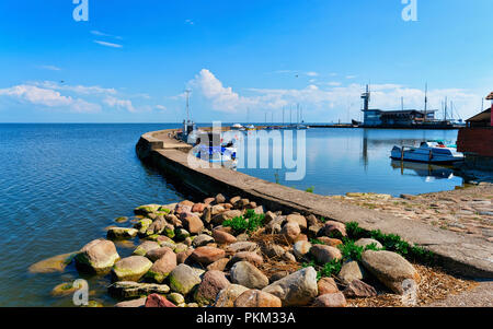 Hafen in der Stadt Nida in der Nähe von Klaipeda Neringa in der Kurischen Nehrung an der Ostsee in Litauen. Stockfoto