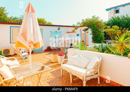 Haus Terrasse in Costa Smeralda auf Sardinien in Italien Stockfoto