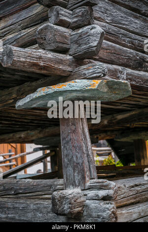 Hinterdorf. Der älteste Teil des Dorfes. Zermatt. Schweizer Alpen. Wallis. Die Schweiz. Europa. Stockfoto