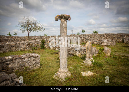 Römische Ruinen von Histria Zitadelle in Dobrogea, Rumänien. Stockfoto