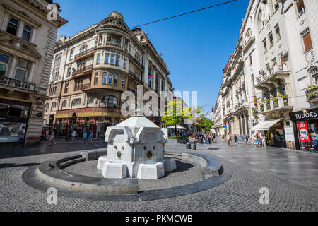 Belgrad, Trinkbrunnen in der Knez Mihailova Stockfoto