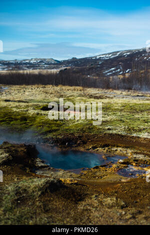 Geothermischen Pool im Haukadalur, Island Stockfoto