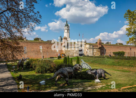 Belgrad Dino Park in Kalemegdan fortres Stockfoto