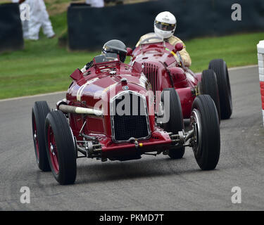 Christian Glaesel, Alfa Romeo P3, Tipo, Goodwood Trophäe, Grand Prix Autos, Voiturette, 1930 bis 1951, Goodwood Revival 2018, September 2018, Automobil Stockfoto