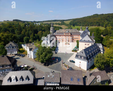 Berleburg Schloss, Bad Berleburg, Kurort, Wittgensteiner Land, Kreis Siegen-Wittgenstein, Nordrhein-Westfalen Stockfoto
