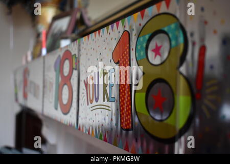 18 Geburtstag Banner Stockfoto Bild 218654679 Alamy