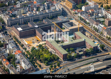 Luftaufnahme, Erweiterung der aufgeführten Polizeipräsidium in der Innenstadt von Düsseldorf, Neubau Dichtung Düsseldorf Polizei Stockfoto