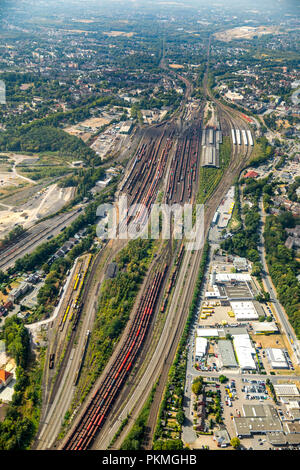 Luftaufnahme, Entwicklung Projekt ehemalige General Cargo Bahnhof, Hauptbahnhof Wanne-Eickel, Gleisanlagen, Wanne Eickel, Herne Stockfoto