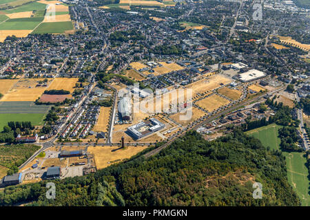 Luftaufnahme, kommerziellen Bereich ehemalige Zeche Anna, Alsdorf, Rheinland, Nordrhein-Westfalen, Deutschland Stockfoto