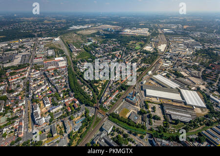 Luftaufnahme, der ehemaligen Westfalenhütte ihren, Gewerbegebiet, Industriegebiet, Amazon Logistik, Dortmund, Ruhrgebiet Stockfoto