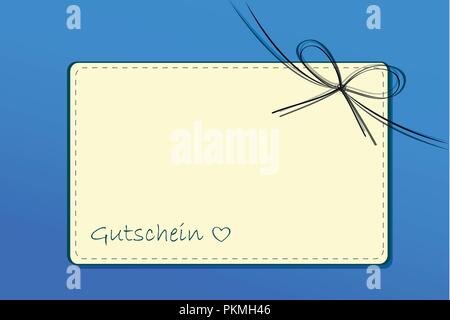 Papier Gutschein Card mit Bändern auf blauem Hintergrund Vektor-illustration EPS 10. Stock Vektor