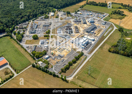 Luftaufnahme, Erdgas Kompressorstation, Open Grid Europe, Werne, Ruhrgebiet, Nordrhein-Westfalen, Deutschland Stockfoto