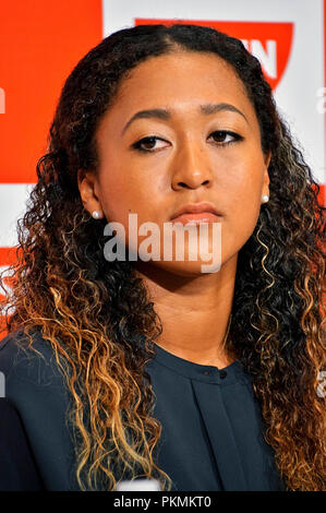 Yokohama, Japan. 13 Sep, 2018. US Open Sieger Naomi Osaka in ein IMG-Pressekonferenz. Yokohama, 13.09.2018 | Verwendung der weltweiten Kredit: dpa/Alamy leben Nachrichten Stockfoto