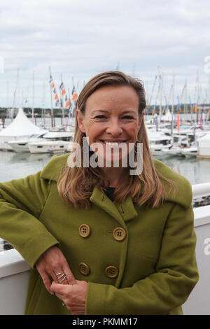 Southampton, Großbritannien. 14. Sep 2018. Miranda Krestovnikoff, TV Umweltschützer, auf der Southampton Boat Show. Credit: Expo Foto/Alamy leben Nachrichten Stockfoto