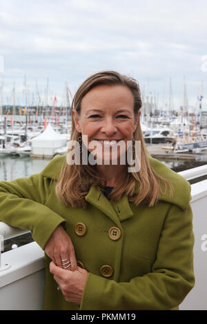 Southampton, Großbritannien. 14. Sep 2018. Miranda Krestovnikoff, TV Umweltschützer, auf der Southampton Boat Show. Credit: Expo Foto/Alamy leben Nachrichten Stockfoto