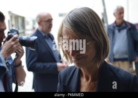 La Rochelle, Frankreich. 14. Sep 2018. Françoise Nyssen, Minister für Kultur, auf die Fiktion Festival 2018 in La Rochelle. Credit: Fabrice Restier/Alamy leben Nachrichten Stockfoto