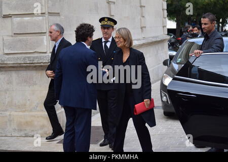 La Rochelle, Frankreich. 14. Sep 2018. Françoise Nyssen, Minister für Kultur, auf die Fiktion Festival 2018 in La Rochelle. Credit: Fabrice Restier/Alamy leben Nachrichten Stockfoto