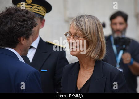 La Rochelle, Frankreich. 14. Sep 2018. Françoise Nyssen, Minister für Kultur, auf die Fiktion Festival 2018 in La Rochelle. Credit: Fabrice Restier/Alamy leben Nachrichten Stockfoto