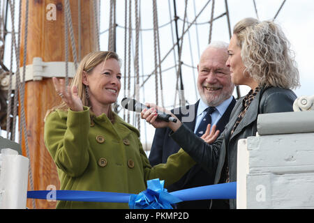 Southampton, Großbritannien. 14. Sep 2018. Miranda Krestovnikoff, TV Umweltschützer, auf der Southampton Boat Show. Credit: Expo Foto/Alamy leben Nachrichten Stockfoto