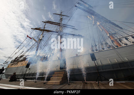 Southampton, Großbritannien. 14. Sep 2018. Miranda Krestovnikoff, TV Umweltschützer, auf der Southampton Boat Show. Credit: Expo Foto/Alamy leben Nachrichten Stockfoto