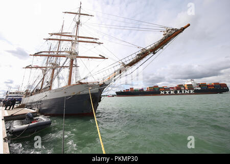 Southampton, Großbritannien. 14. Sep 2018. Miranda Krestovnikoff, TV Umweltschützer, auf der Southampton Boat Show. Credit: Expo Foto/Alamy leben Nachrichten Stockfoto