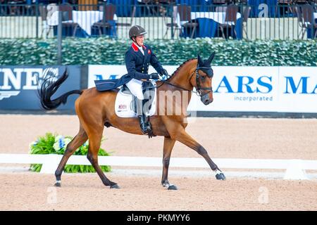 Tryon, USA. 14. September 2018. Tom McEwan, Toledo de Kerser. GBR. Eventing Dressur. Tag 4. World Equestrian Games. WEG 2018 Tryon. North Carolina. USA. 14.09.2018. Credit: Sport in Bildern/Alamy leben Nachrichten Stockfoto