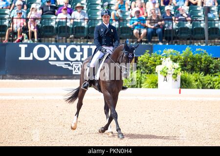 Tryon, USA. 14. September 2018. Simone Sordi. Amacuzzi. ITA. Eventing Dressur. Tag 4. World Equestrian Games. WEG 2018 Tryon. North Carolina. USA. 14.09.2018. Credit: Sport in Bildern/Alamy leben Nachrichten Stockfoto